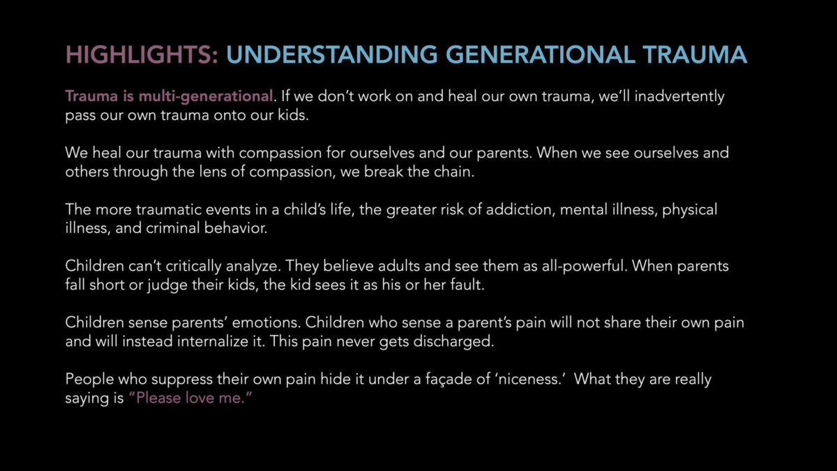 Lesson Four: Understanding Generational Trauma – Courses.wholehearted.org